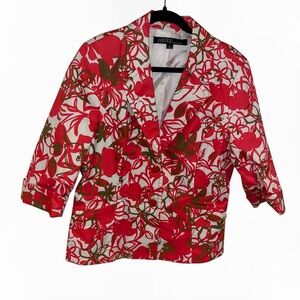 Vintage kasper sportswear pink white floral blazer jacket 90s y2k like new 14